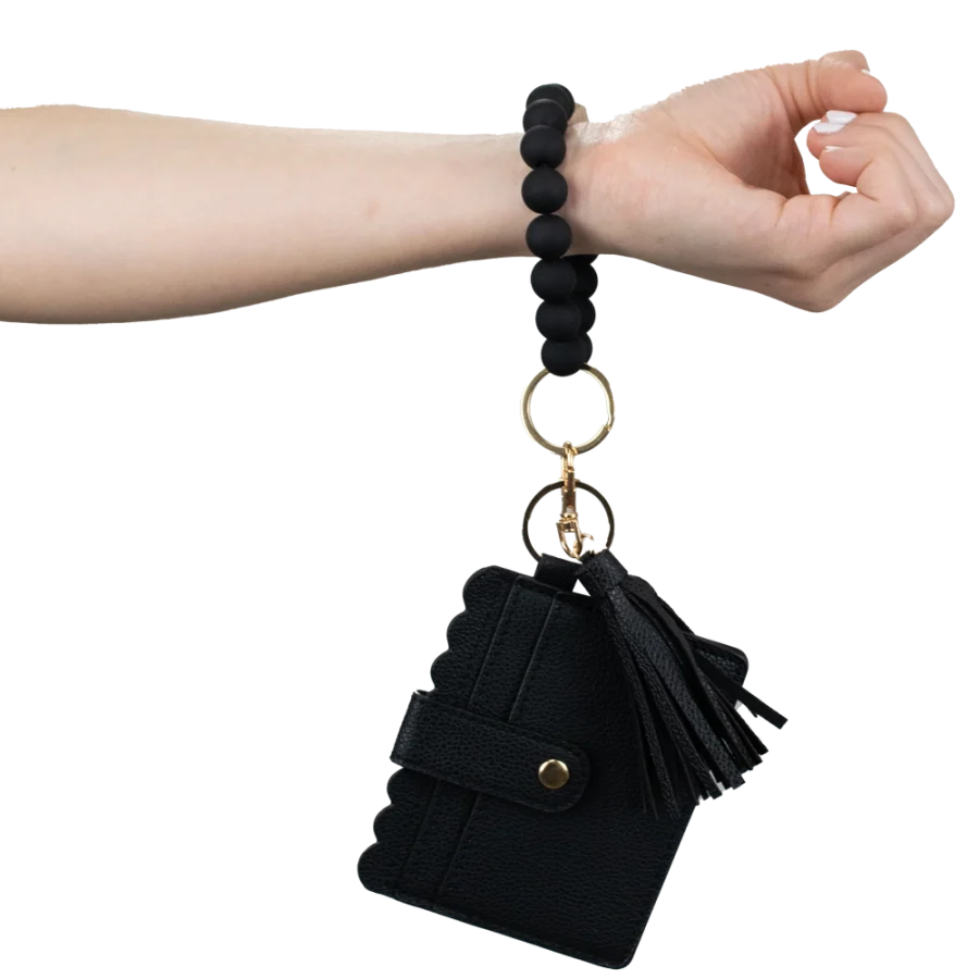 Card Holder with Beaded Wristlet