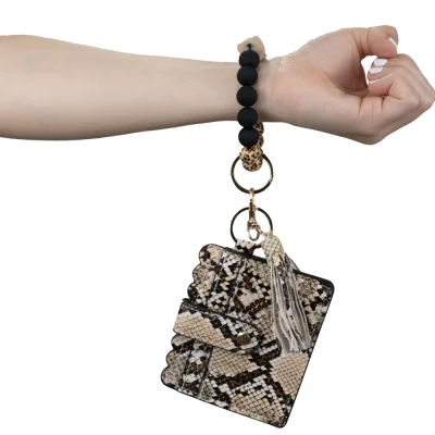 Card Holder with Beaded Wristlet