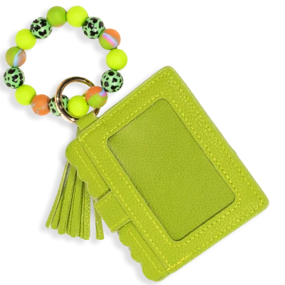 Card Holder with Beaded Wristlet